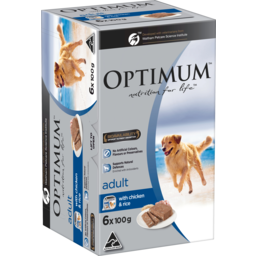 Photo of Optimum Adult Wet Dog Food With Chicken & Rice Trays