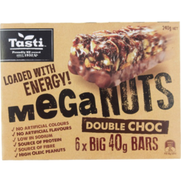Photo of Tasti Mega Nuts Double Choc Bars 6 Pack 240g