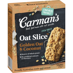 Photo of Carmans Oat Slice Golden Oat & Coconut 5 Pack 175g 175g