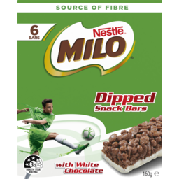 Photo of Nestle Milo White Chocolate Dipped Snack Bars 6 Pack