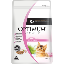 Photo of Optimum Kitten 2-12 Months With Chicken Dry Cat Food 800g