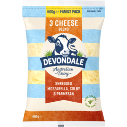 Photo of Devondale 3 Cheese Blend Shredded Cheese Family Pack 600g
