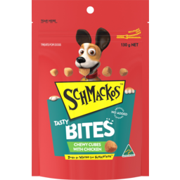 Photo of Schmackos Tasty Bites Chewy Cubes With Chicken Treat For Dogs 130g