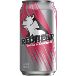 Photo of Red Bear Vodka & Raspberry 4.0% 375ml Can 375ml