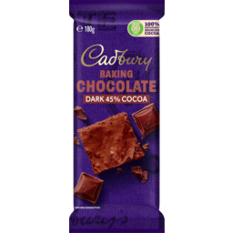 Photo of Cadbury Dark 45% Cocoa Baking Chocolate Block 180g