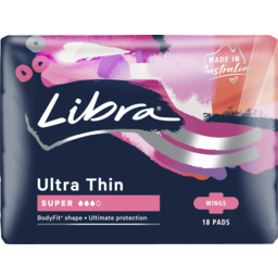 Photo of Libra Ultra Thin Super Wings Sanitary Pads 18 Pack