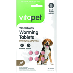 Photo of Vitapet Wormaway Worming Tablets For Dogs & Puppies 6 Pack