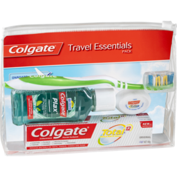 Photo of Colgate Travel Essentials Kit, 1 Pack, Toothbrush, Toothpaste, Mouthwash, Floss & Travel Bag Pack 
