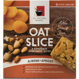 Photo of All Natural Bakery Oat Slices Almond & Apricot 6pk