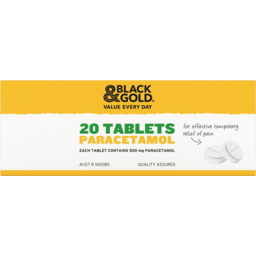 Photo of Black & Gold Paracetamol Tablets 20 Pack
