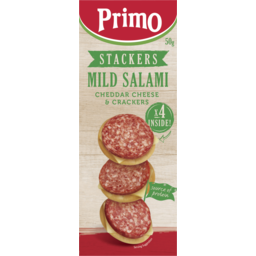 Photo of Primo Stackers Mild Salami Cheddar Cheese & Crackers 50g