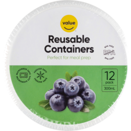 Photo of Value Reusable Container Round 300ml 12 Pack