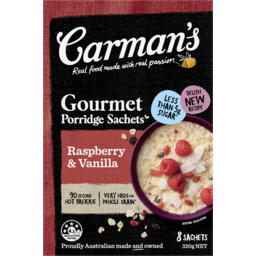 Photo of Carmans Raspberry & Vanilla No Added Sugar Porridge Sachets