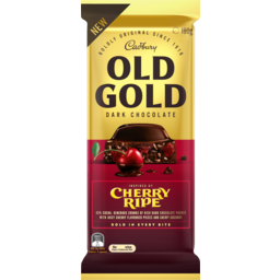 Photo of Cadbury Old Gold Cherry Ripe Dark Chocolate Block