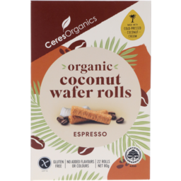 Photo of Ceres Organics Coconuts Wafer Rolls Expresso 22 Rolls 80g