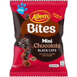 Photo of Allens Bites Mini Chocolate Black Cats 120gm