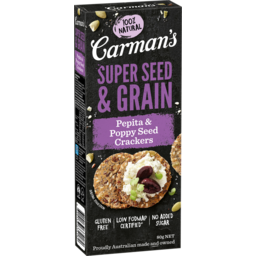 Photo of Carman's Pepita & Poppy Seed Super Seed & Grain Crackers 80g