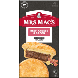 Photo of Mrs Macs Beef Cheese & Bacon Pies 4 Pack