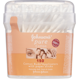 Photo of Johnson & Johnson Johnson's Pure Cotton Buds Applicators With Paper Sticks 150pk