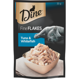 Photo of Dine Fine Flakes Adult Wet Cat Food Tuna & Whitefish Pouch