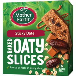 Photo of Mother Earth Sticky Date Baked Oaty Slices 6 Pack 240g