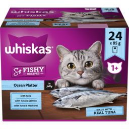Photo of Whiskas 1+ Years So Fishy Recipes Ocean Platter In Jelly Multipack 24x85g