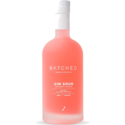 Photo of Batched Strawberry & Rhubarb Gin Sour