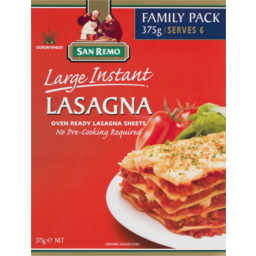 Photo of Lasagna LARGE Instant Sheets san remo