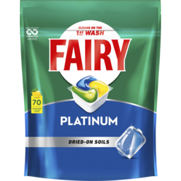 Photo of Fairy Platinum All In One Automatic Dishwasher Lemon Pouches 70 Pack