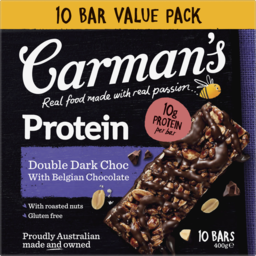 Photo of Carmans Double Dark Choc With Belgian Choc Protein Bars 10 Pack