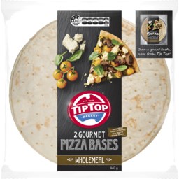 Photo of TIP TOP PIZZA BASE WHOLEMEAL 12IN 2PK