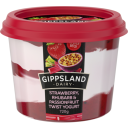Photo of Gippsland Dairy Limited Batch Strawberry, Rhubarb & Passionfruit Twist Yogurt 720g