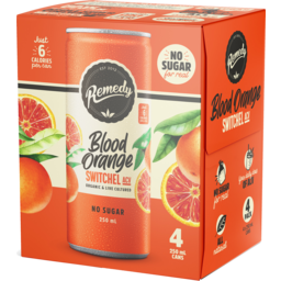 Photo of Remedy No Sugar Organic Blood Orange Switchel Sparkling Live Cultured Drink