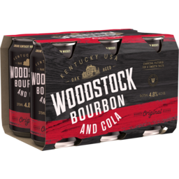 Photo of Woodstock Bourbon & Cola 4.8% 375ml 6 Pack