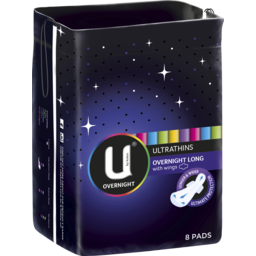 Photo of U By Kotex Overnight Ultrathins Long Pads 8 Pack 