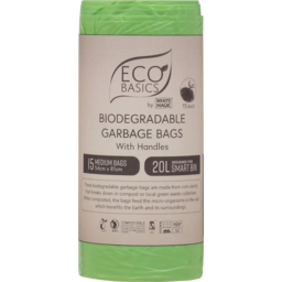 Photo of Eco Basics Medium Biodegradable Garbage Bags With Handles 20l 15 Pack