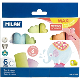 Photo of Milan Non Dust Chalk Maxi 6pk
