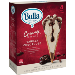 Photo of Bulla Icecream Creamy Classics Vanilla Fudge 4s