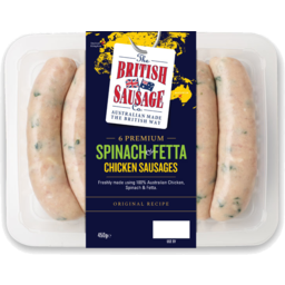 Photo of British Chicken Spinach & Fetta Sausages 450g