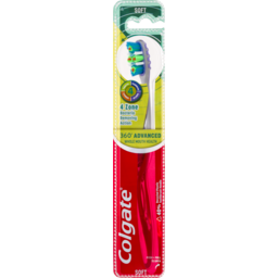 Photo of Colgate 360° Advanced Whole Mouth Health Manual Toothbrush, 1 Pack, Soft Bristles With 4 Zone Bacteria Removing Action 1pk