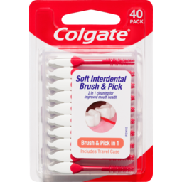 Photo of Colgate Soft Interdental Brush & Pick with Travel Case 40 Pack