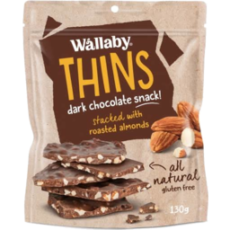 Photo of Wallaby Dark Chocolate Thins With Roasted Almonds 130g