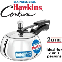 Photo of Hawkins Contura Stainless Steel Pressure Cooker, 2.0 Litre Capacity