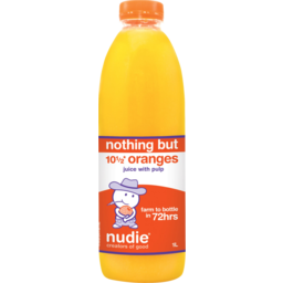 Photo of Nudie Nothing But 10 1/2 Oranges With Pulp Juice 1l
