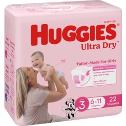 Photo of Huggies Ultra Dry Nappies Girl Size 3 (6-11kg) 22 Pack