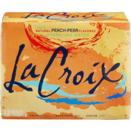 Photo of La Croix Flavoured Sparkling Water Peach-Pear 12 Pack