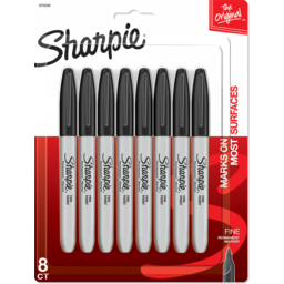 Photo of Sharpie Fine Point Permanent Markers Black - Pack Of 8 