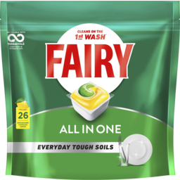 Photo of  Fairy All In One Lemon Dishwasher Tablets 26 Pack