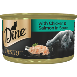 Photo of Dine Desire Adult Wet Cat Food With Chicken & Salmon In Sauce