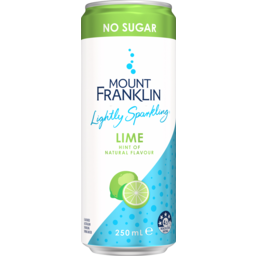 Photo of Mt. Franklin Mount Franklin Lightly Sparkling Water Lime, Multipack Cans 6 X 250ml